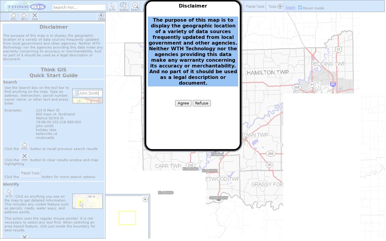Jackson County GIS parcel viewer used for Seymour resident records