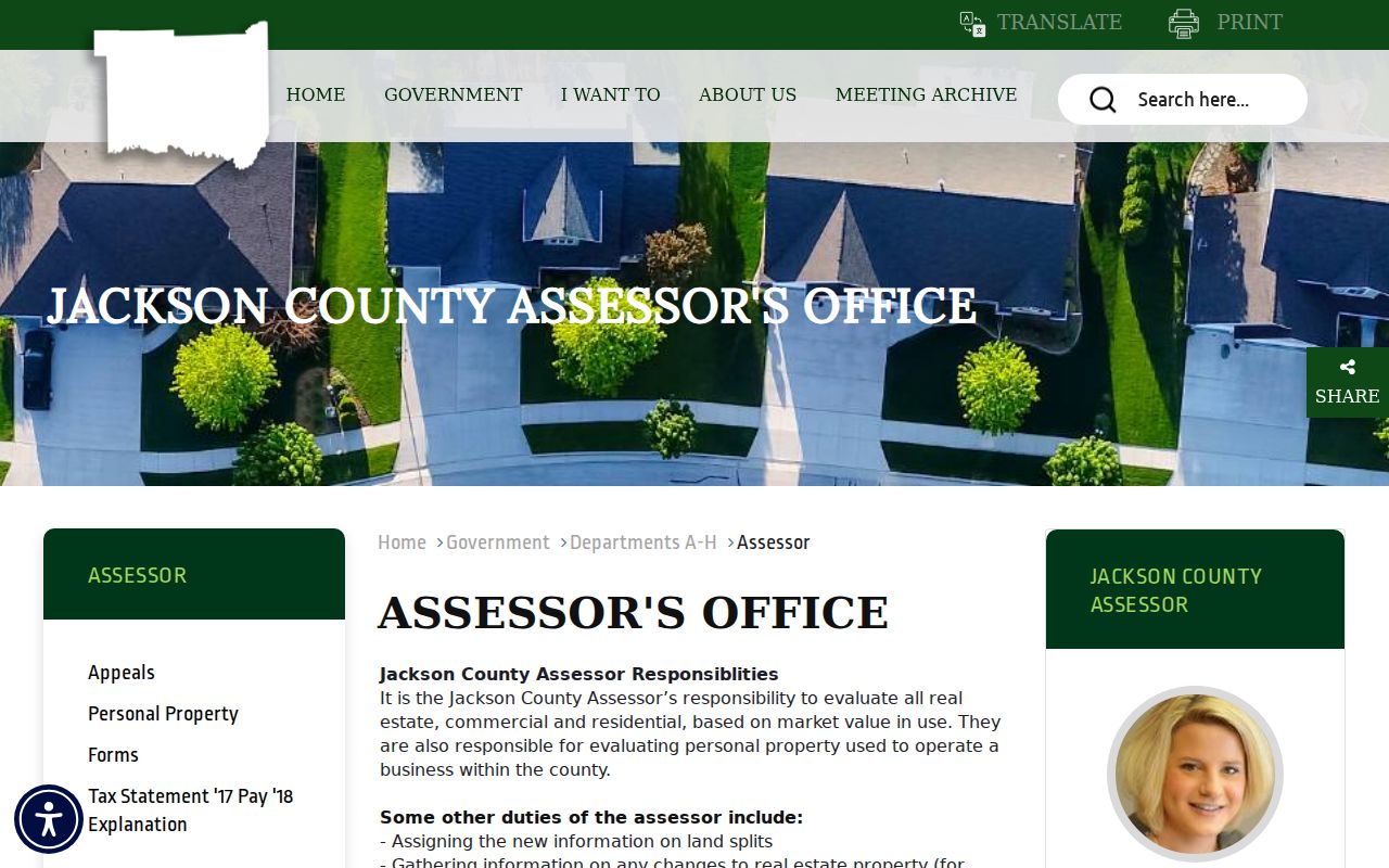 Seymour street directory Jackson County Assessor records page